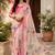 peach  color digital printed chanderi ready to wear saree with blouse