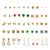 Fashion 25 pairs anti tarnish gold plated stud earrings combo for women