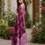 wine  color digital printed chanderi ready to wear saree with blouse