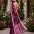 wine  color digital printed chanderi ready to wear saree with blouse