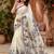 white  color digital printed chanderi ready to wear saree with blouse