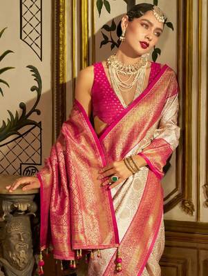 Floral zari kanjeevaram saree 1