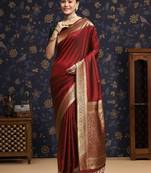 Woven design zari kanjeevaram saree with unstitched blouse