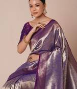 Woven design saree with blouse piece