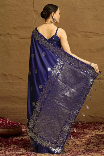 Ethnic motifs woven design kanjeevaram saree