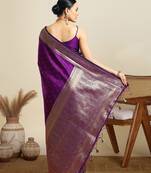 Ethnic motifs woven design kanjeevaram saree
