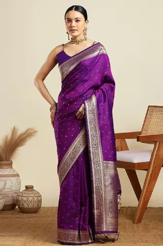 Ethnic motifs woven design kanjeevaram saree