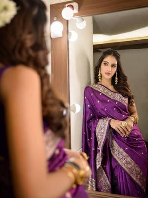 Woven design zari art silk heavy work kanjeevaram saree 2