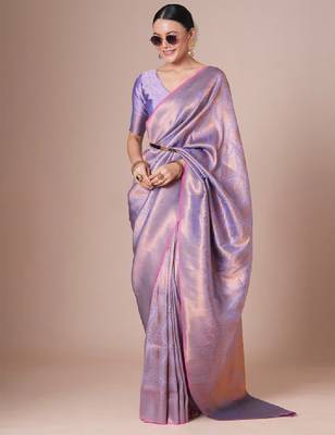 Woven designed festive wear saree with blouse 1