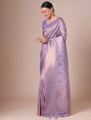 Woven designed festive wear saree with blouse 3