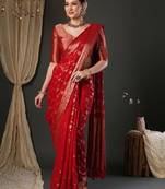Woven design zari pure georgette banarasi saree