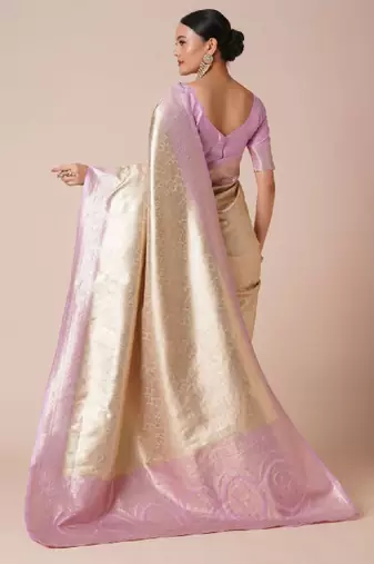 Woven design kanjeevaram saree with blouse piece