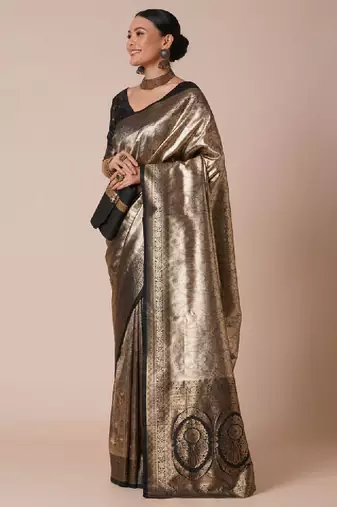 Woven design banarasi saree with blouse piece