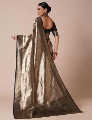 Woven design banarasi saree with blouse piece 2