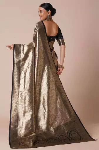 Woven design banarasi saree with blouse piece
