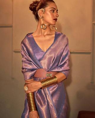 Ethnic motifs zari kanjeevaram sarees 1