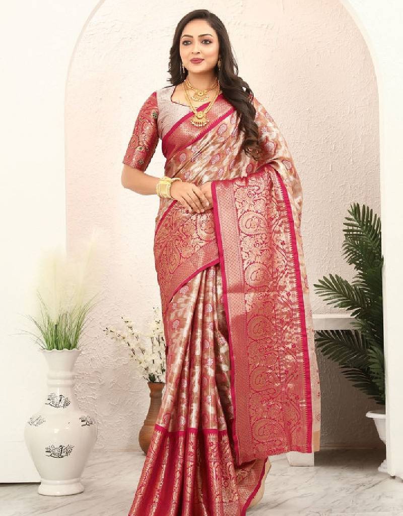 Woven design zari tissue kanjeevaram saree