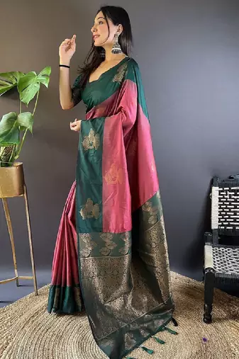 Woven design zari kanjeevaram saree