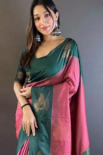 Woven design zari kanjeevaram saree