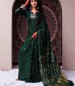 Bandhani tie & dye woven design kanjeevaram saree with blouse piece