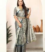 Floral zari tissue kanjeevaram saree