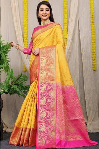 Woven design zari silk cotton kanjeevaram saree