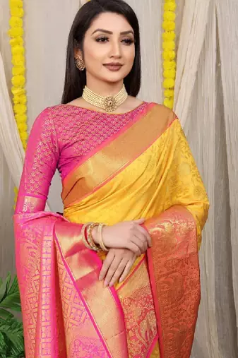 Woven design zari silk cotton kanjeevaram saree