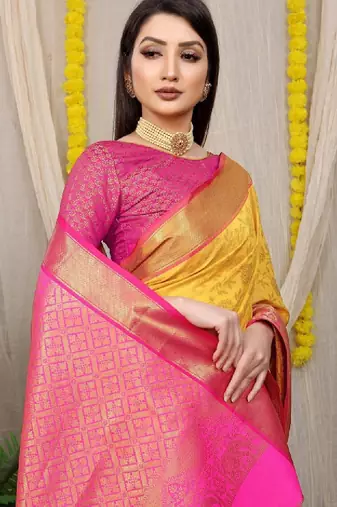 Woven design zari silk cotton kanjeevaram saree