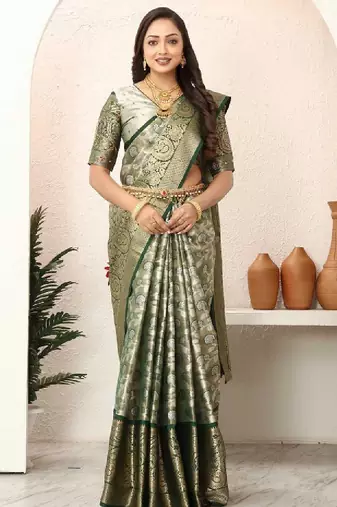 Floral zari tissue kanjeevaram saree