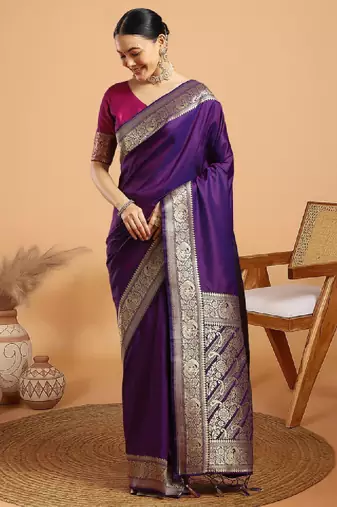 Woven design zari kanjivaram saree with unstitched blouse