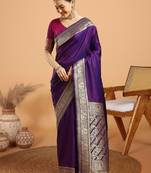 Woven design zari kanjivaram saree with unstitched blouse