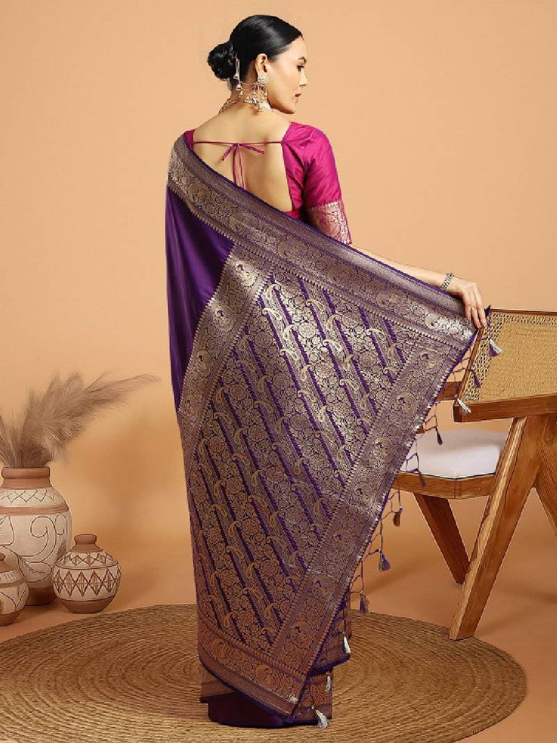 Woven design zari kanjivaram saree with unstitched blouse
