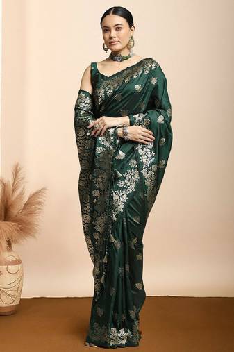 Woven design kanjeevaram saree with blouse piece