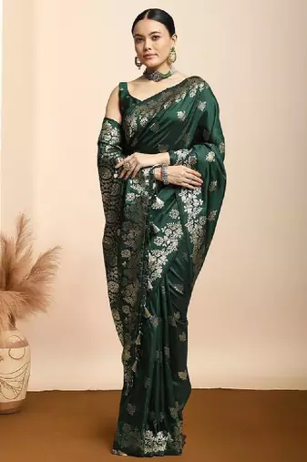 Woven design kanjeevaram saree with blouse piece
