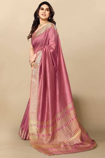 Woven design zari silk blend kanjeevaram saree