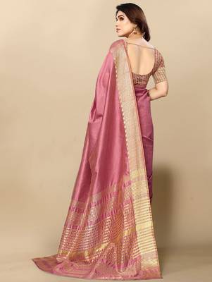 Woven design zari silk blend kanjeevaram saree 2