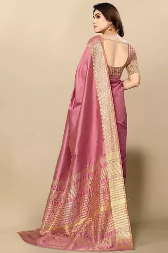 Woven design zari silk blend kanjeevaram saree