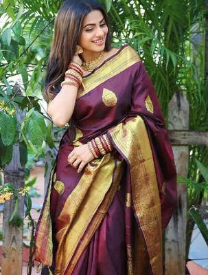Woven design zari kanjeevaram saree with handloom weaving 2