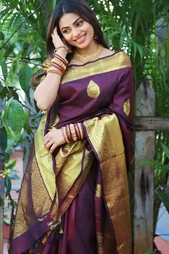 Woven design zari kanjeevaram saree with handloom weaving