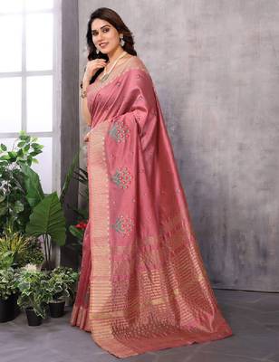 Floral embroidered kanjeevaram saree 1