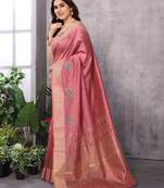 Floral embroidered kanjeevaram saree