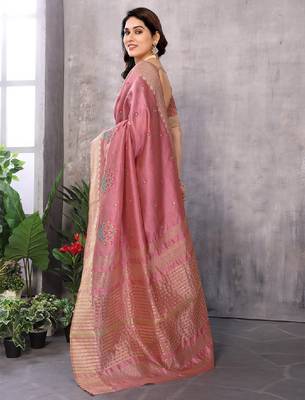 Floral embroidered kanjeevaram saree 2