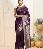 Woven design kanjeevaram saree with blouse piece