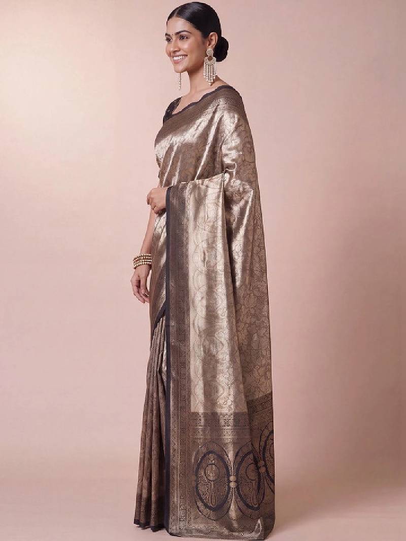 Woven design zari kanjeevaram saree
