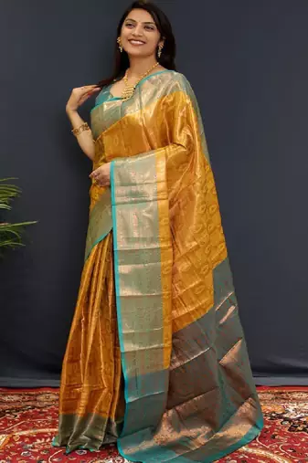 Woven design zari kanjeevaram saree