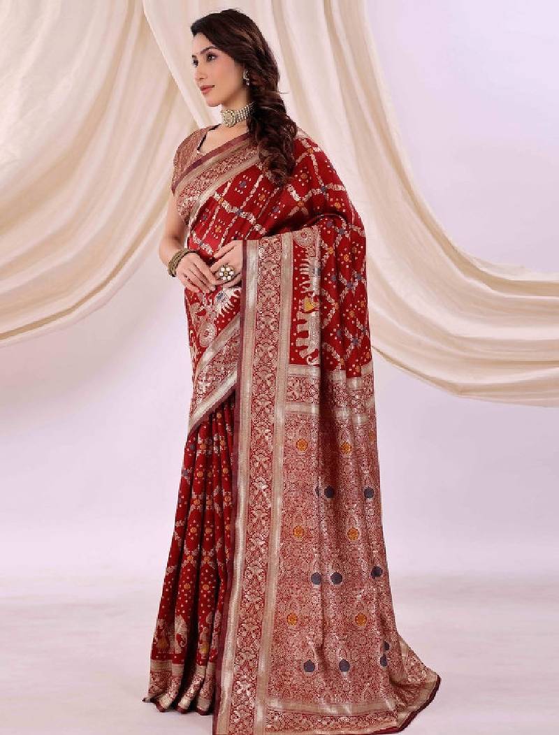 Ethnic motifs zari silk cotton kanjeevaram saree