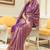 Purple & golden woven design zari silk blend kanjeevaram saree