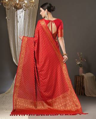 Woven design zari pure georgette kanjeevaram saree 2