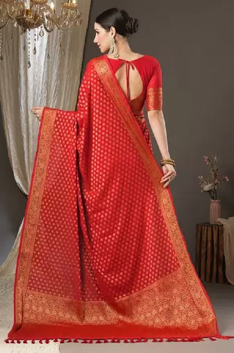 Woven design zari pure georgette kanjeevaram saree