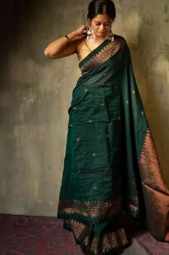 Women woven design kanjeevaram sarees